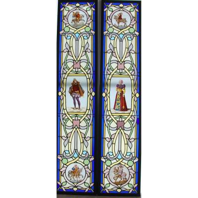 Renaissance Stained Glass Horses