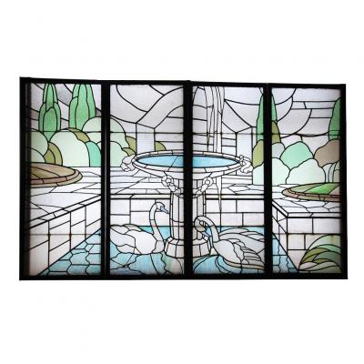 Stained Glass Art Deco De Largillier V118