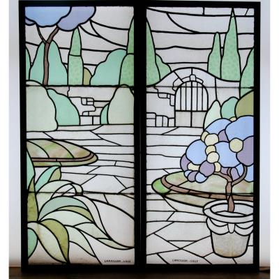 Stained Glass Art Deco Largillier V120