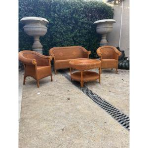 4-piece Rattan Living Room Set