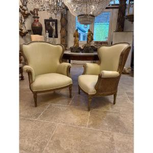 Pair Of Bergère Armchairs