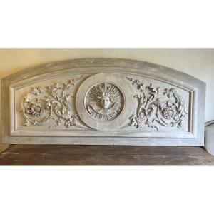 Bas-relief In Plaster And Wood Depicting The Sun King