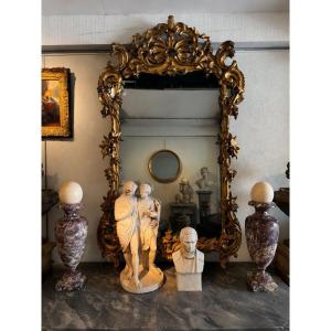 18th-century Provençal Mirror Made Of Carved And Gilded Wood