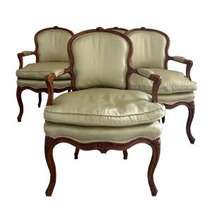 Louis XV - 4 Cabriolet Armchairs