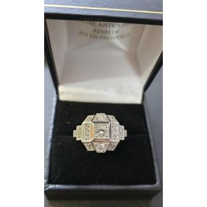 Bague Diamants Style Art Déco 