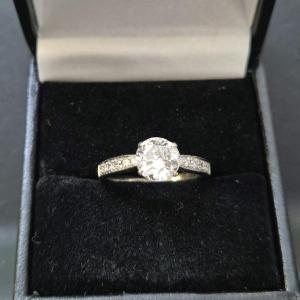 Old Cut Diamond Solitaire Ring 1.04 Carat 