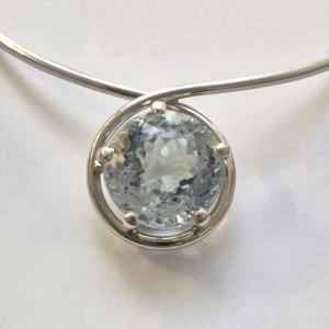60s Aquamarine Pendant