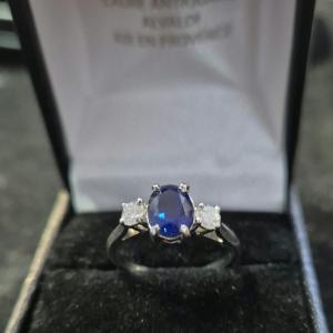 90s Sapphire Diamond Ring