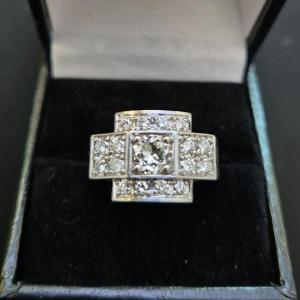 Art Deco Style Gold And Diamond Ring