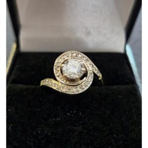 1930s Swirl Ring In 18kt Gold With Old-cut Diamonds