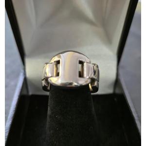 Vintage Hermès Anchor Chain Ring In 925 Silver