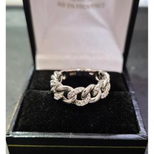 Vintage Diamond-hinged Gourmette Ring