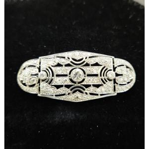 Art Deco Gold And Platinum Diamond Brooch