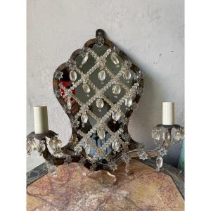 Pair Of Mirror And Pearl Lights