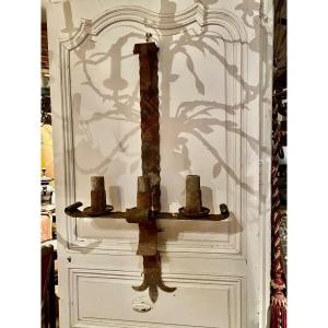 Pair Of Large Wrought Iron Sconces
