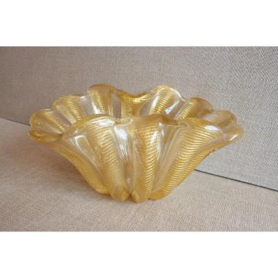 Ercole Barovier (1889-1972) - Murano - Flower Bowl 'cordonato Oro