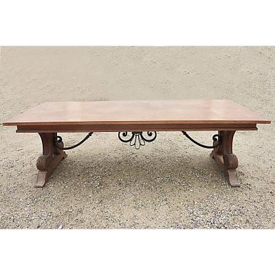 In The Style Of Jean-charles Moreux (1892-1956) - Large Table In Oak, Circa 1940