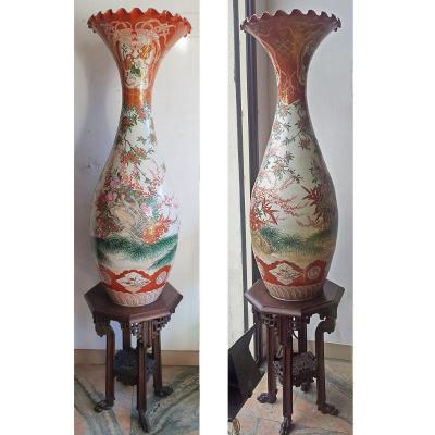 Japan (19th) - Pair Of Large Vases, Circa 1880