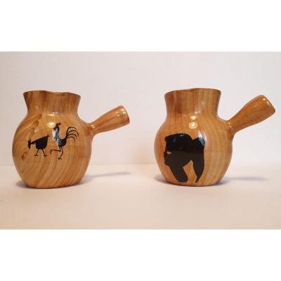 Atelier Grandjean-jourdan, Vallauris - Pitchers Aux Profiles, 1950