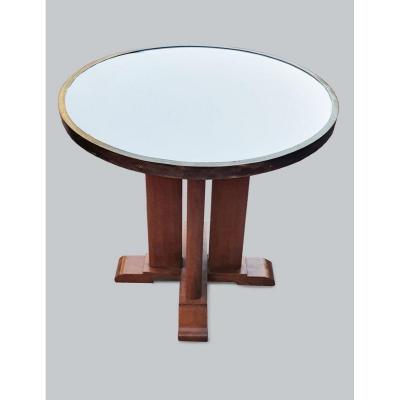 Jules Leleu (1883-1961) Attributed To - Guéridon Bas- Art Deco Des Paquebots, Ca 1950.