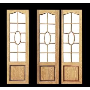 Three Glass Doors For Decoration Glass Partition Dressing Library Old Door