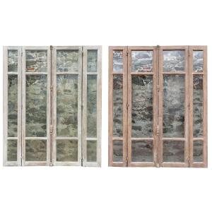 One Set Of Old Oak Windows Bay Door Glass Partition Loft Workshop Showcase