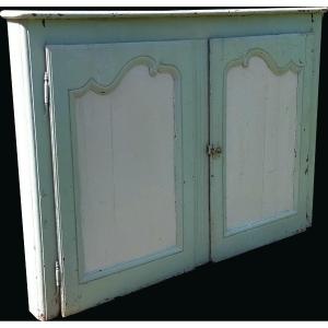 Facade Of Old 18th Century Cupboards In Oak Woodwork Door No2