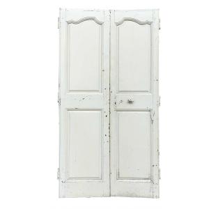 Old 18th Century Double Door In Oak Woodwork Beautiful Ironwork
