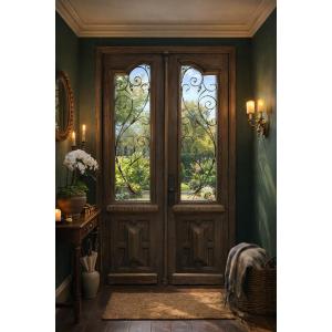 Old Double Oak Door Woodwork Doors