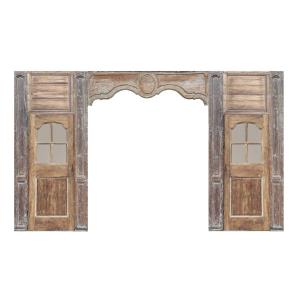 Romantic Alcove Woodwork From The 18th Century With Antique Glass Doors 6 Sets