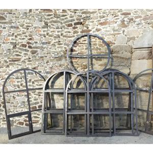 Old Arched Glass Windows Doors Windows Wrought Iron Workshop Industrial Loft