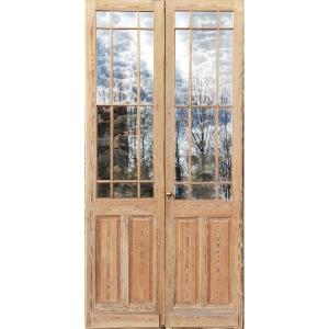 Large Double Glass Door Late Nineteenth Door Communication Window Library Workshop Loft