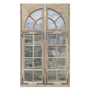 19th Century Oak Window Complete With Transom And Door Frame