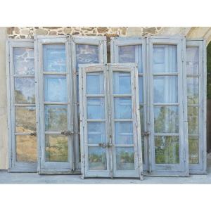 5 Antique Pitch Pine Windows Complete With Frame And Espagnolette Door Showcase Shop