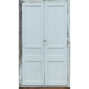 Two Antique Double Cupboard Doors With Their Frames