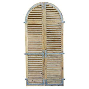 Pair Of Antique Arched Shutters 219x100 Cm Windows Doors