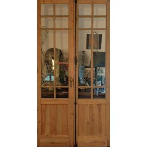 Double Antique Glass Door In Loft Workshop Style, Sliding Door