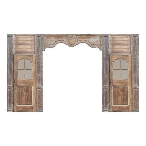 18th-century Alcove Woodwork With Antique Glass Doors