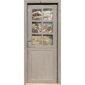 Two Similar Antique Six-pane Door Withtheir Frame