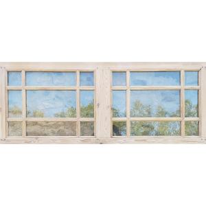 Large Door Transom With Antique Glass