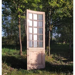 Two 19th Century Antique Curved Doors, Opaque Glass