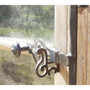 Old 19th Century Windows In Oak Door For Showcase Furniture Kitchen Library Doors