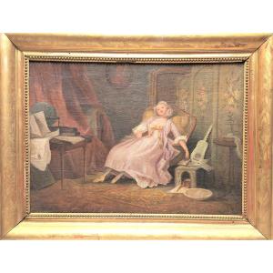 Romanticism And Classicism: Interior Scene Late 18th Century