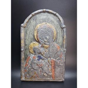 Virgin And Child Lead 17th Century