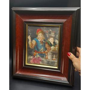 The Apothecary At His Work Gouache On Parchment Early 18th Century