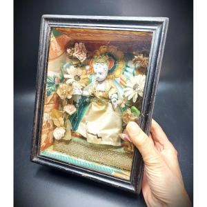 Child Jesus Composition Under Glass