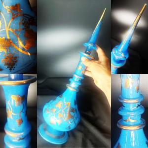 Blue Opaline: Bottle And Its Stopper
