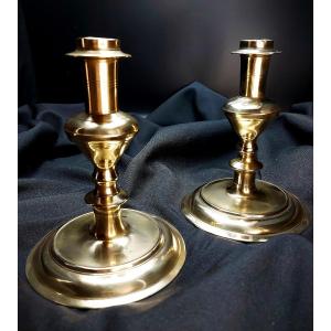 Bronze Candlesticks Late 16th-early 17th Century (pair Of)