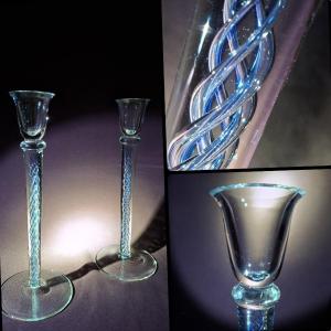 Glass Candlesticks (pair)