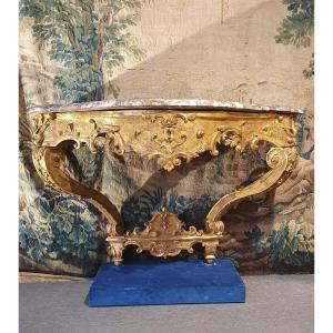 Important Console In Golden Wood Louis XIV Period